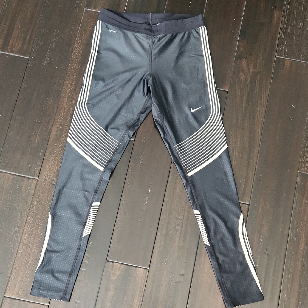 Nike Black and White Striped Leggings